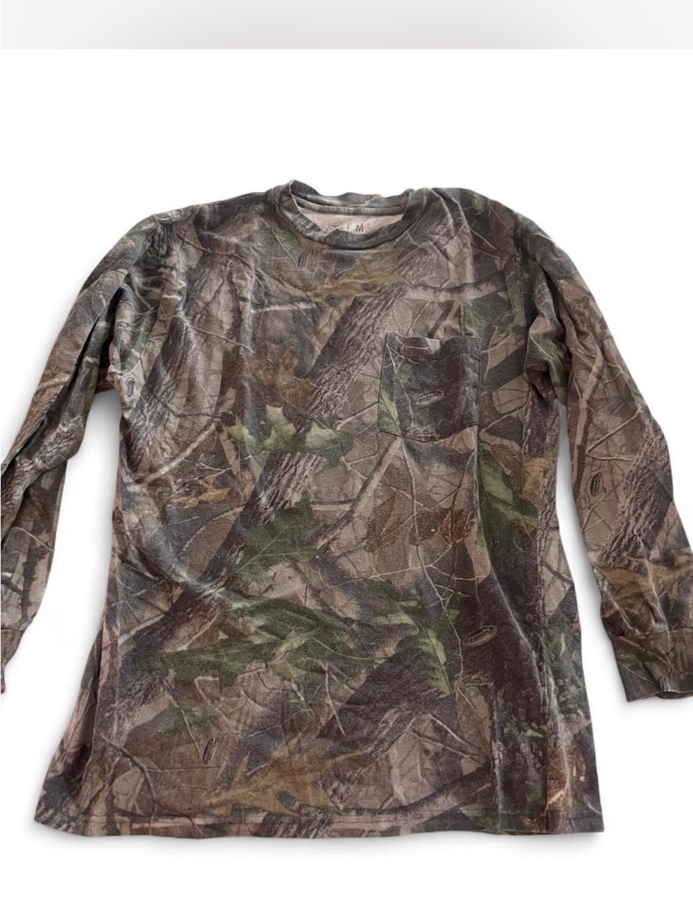 Adult Long-Sleeve Camo Pocket Tee - Brown/Green
